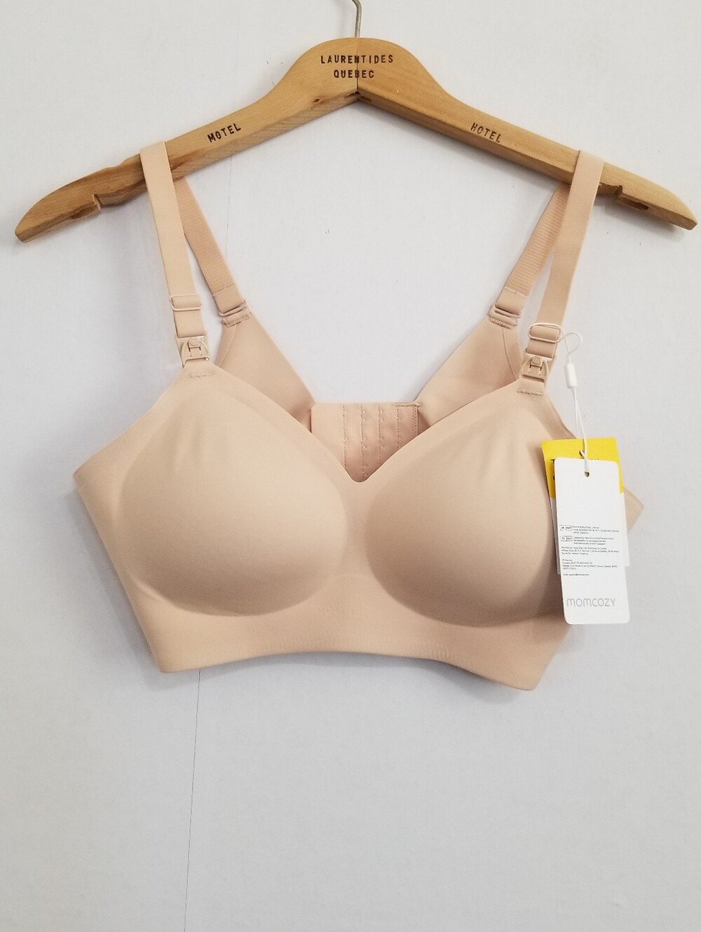 NWT MOMCOZY Nude Seamless Maternity/Nursing Bra Size Large